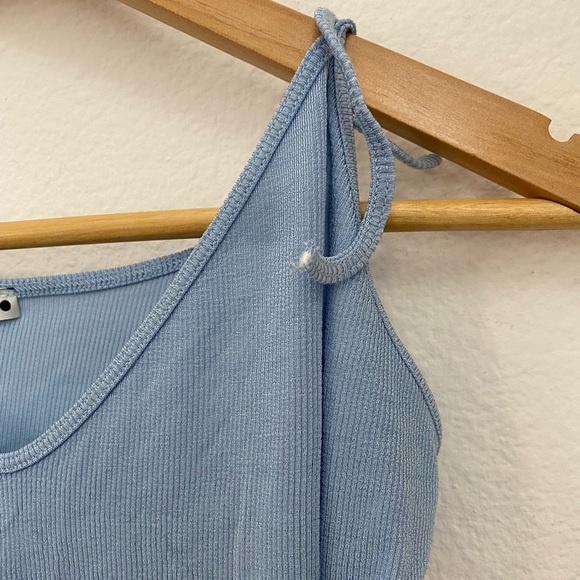 Zara • Trendy Baby Blue Ribbed Tie Shoulders Tank Top NWT - Picture 5 of 13